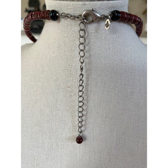 Vintage Premier Designs Red Spice Boho Antiqued Silver Costume Collar Necklace - Picture 3 of 4